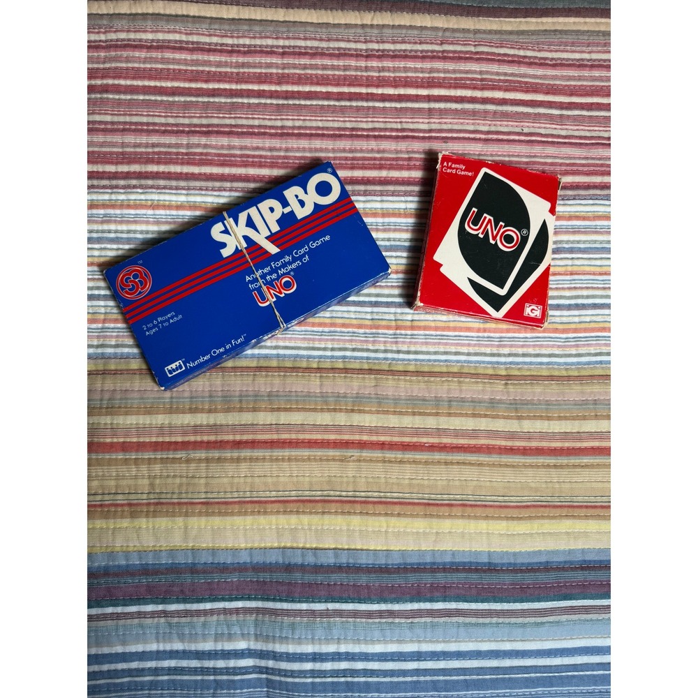Vintage Uno 1979 and Skip-Bo 1980s Card Games Bundle‎ International Games Inc